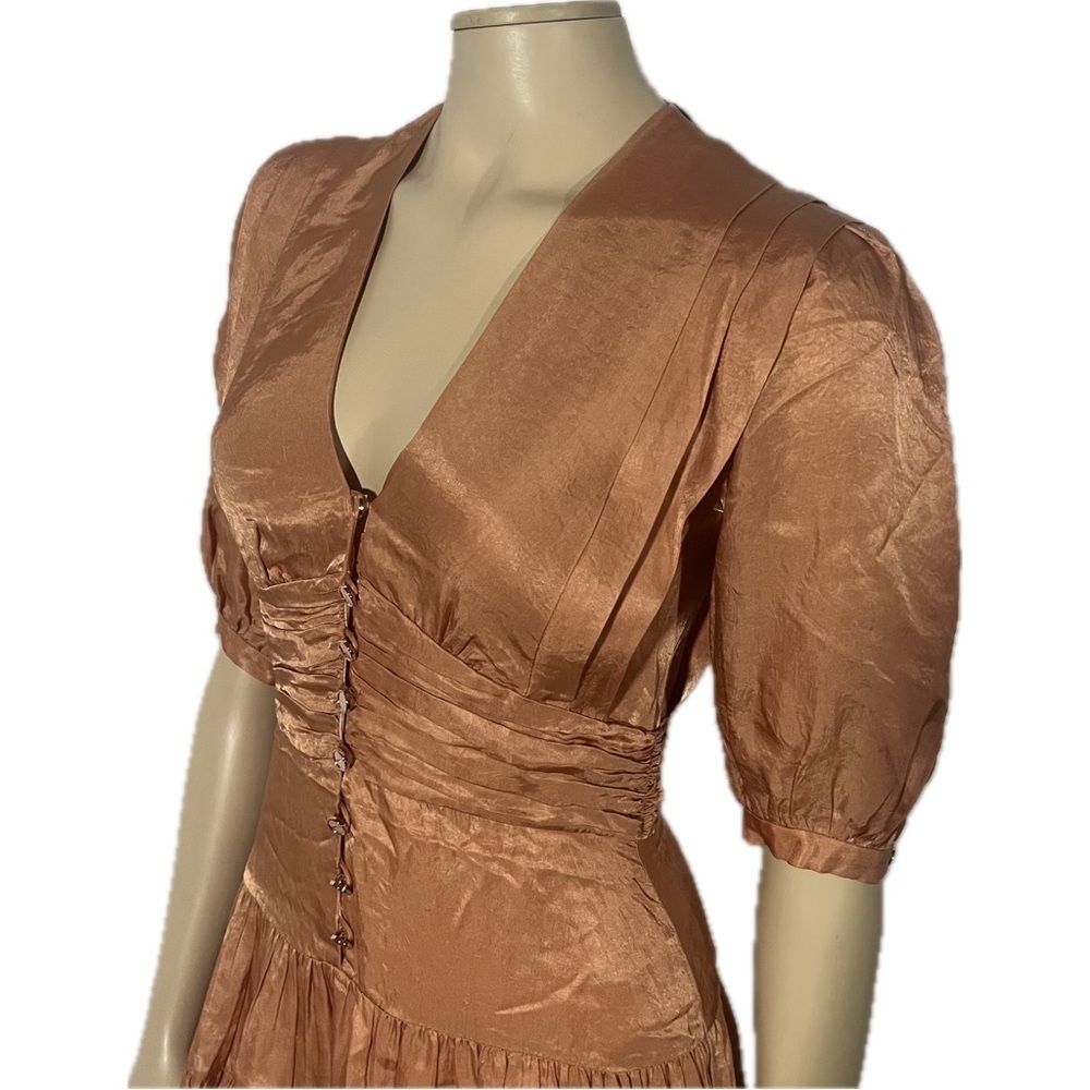 NWT Sandro Gathered tiered satin mini dress - Picture 13 of 16